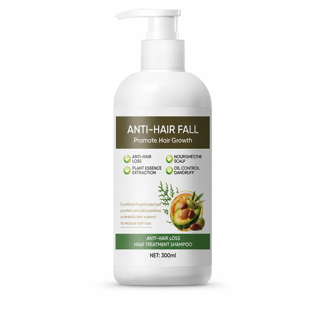 Anti-Hair Fall Shampoo private label shampoo product packaging on a white background