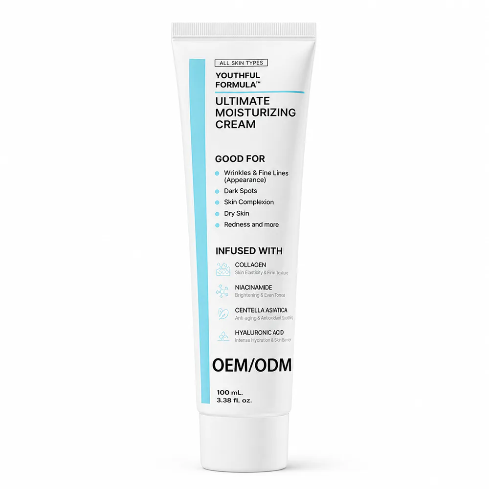 Ultimate Moisturizing Cream private label face cream product packaging on a white background